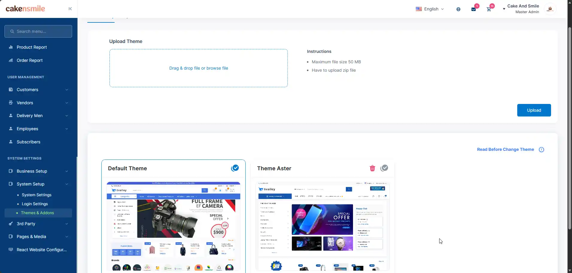 Multiple theme